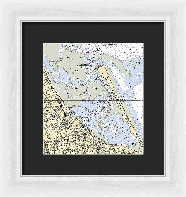 Plymouth-massachusetts Nautical Chart - Framed Print