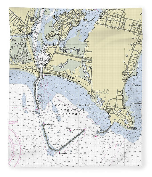 Point Judith Harbor Of Refuge Rhode Island Nautical Chart Blanket
