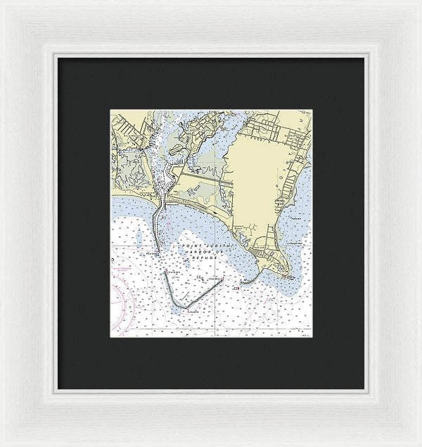 Point Judith Harbor Of Refuge Rhode Island Nautical Chart - Framed Print