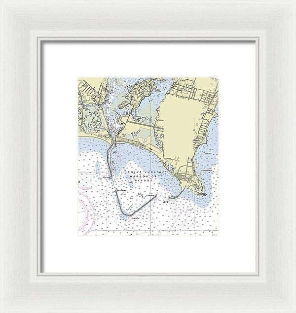 Point Judith Harbor Of Refuge Rhode Island Nautical Chart - Framed Print