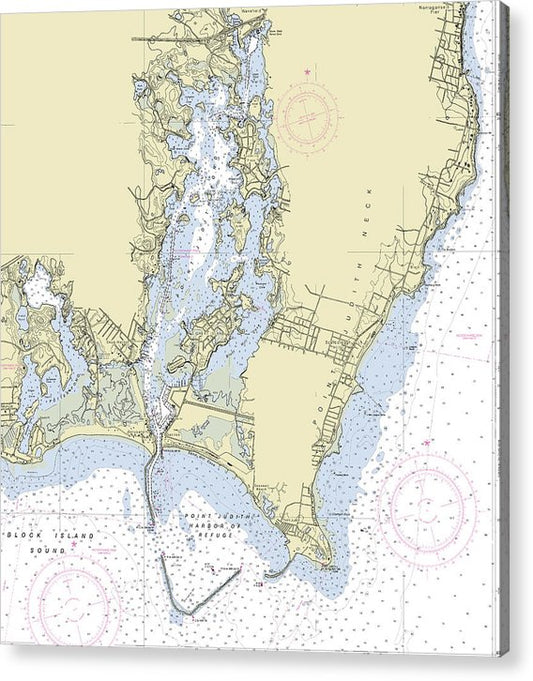 Point Judith Harbor Rhode Island Nautical Chart  Acrylic Print
