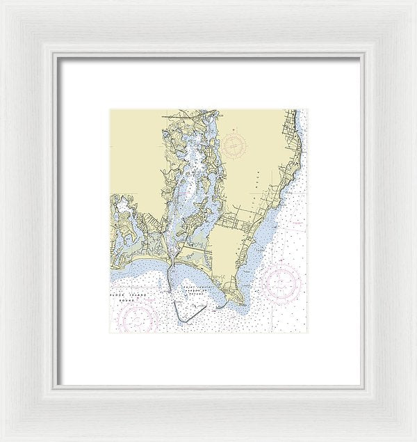 Point Judith Harbor Rhode Island Nautical Chart - Framed Print