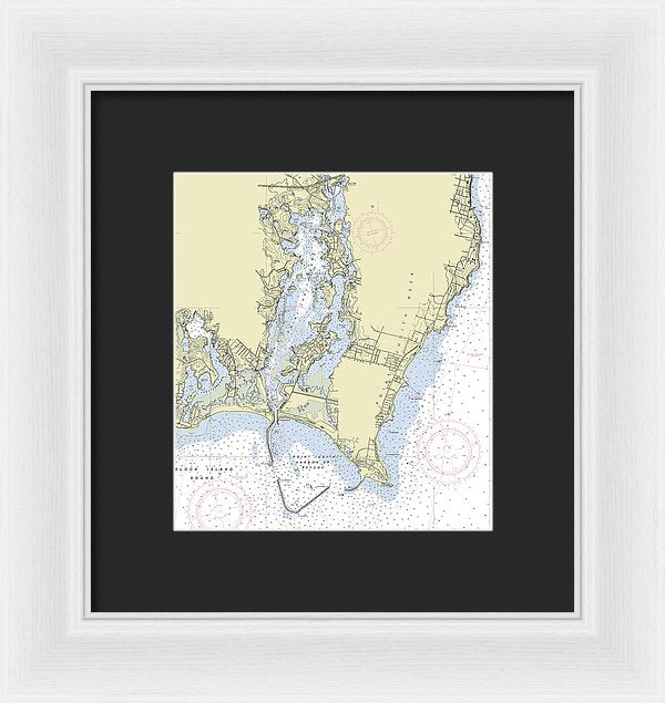 Point Judith Harbor Rhode Island Nautical Chart - Framed Print