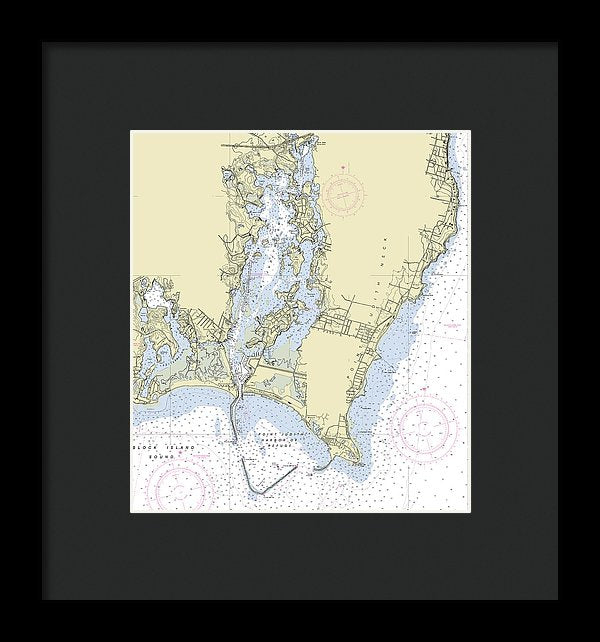 Point Judith Harbor Rhode Island Nautical Chart - Framed Print