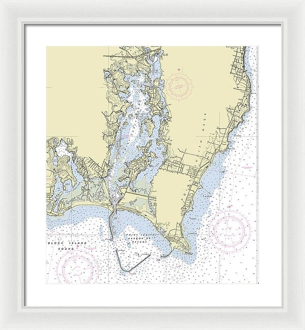 Point Judith Harbor Rhode Island Nautical Chart - Framed Print