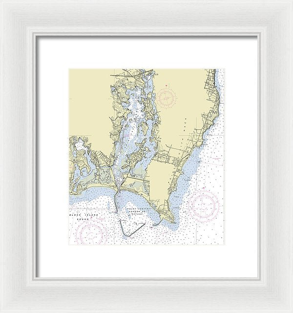 Point Judith Harbor Rhode Island Nautical Chart - Framed Print