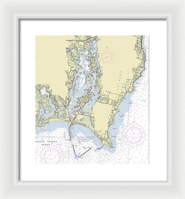 Point Judith Harbor Rhode Island Nautical Chart - Framed Print