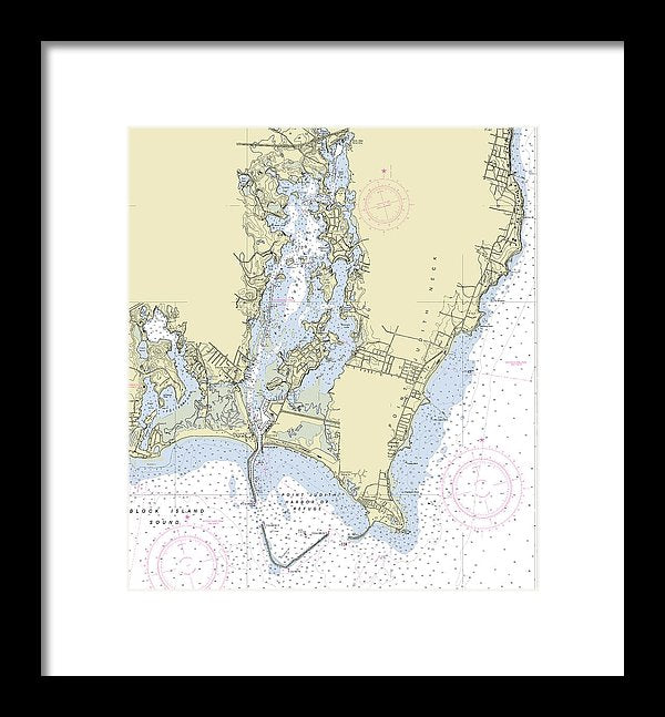 Point Judith Harbor Rhode Island Nautical Chart - Framed Print