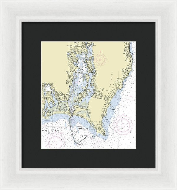 Point Judith Harbor Rhode Island Nautical Chart - Framed Print