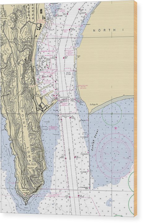 Point Loma-California Nautical Chart Wood Print