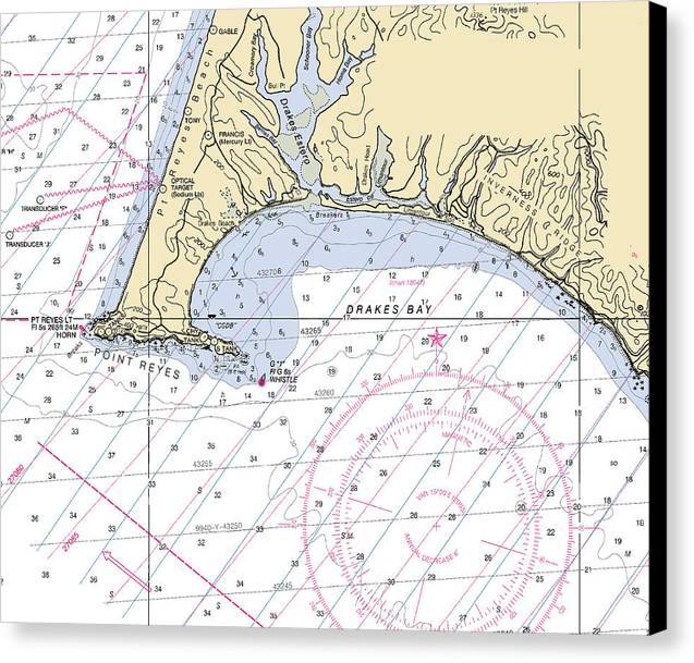 Point-reyes -california Nautical Chart _v6 - Canvas Print