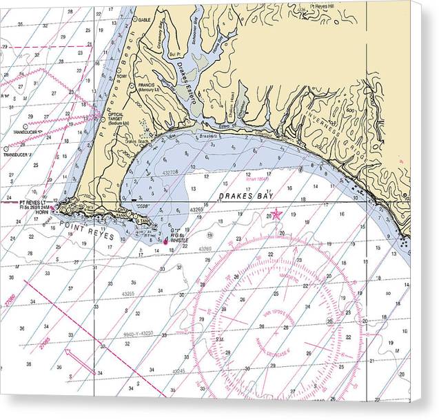 Point-reyes -california Nautical Chart _v6 - Canvas Print