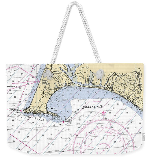 Point-reyes -california Nautical Chart _v6 - Weekender Tote Bag