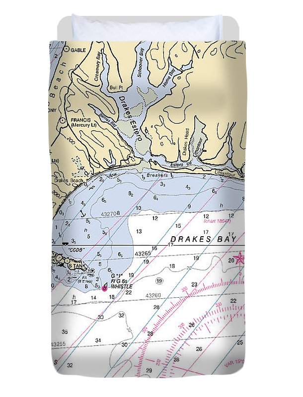 Point-reyes -california Nautical Chart _v6 - Duvet Cover