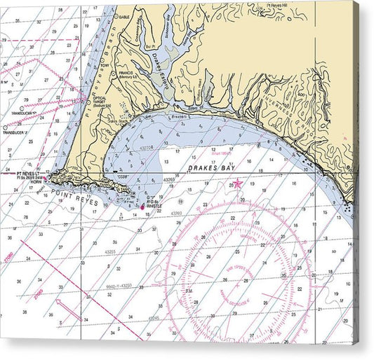Point-Reyes -California Nautical Chart _V6  Acrylic Print
