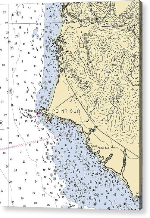 Point Sur-California Nautical Chart  Acrylic Print