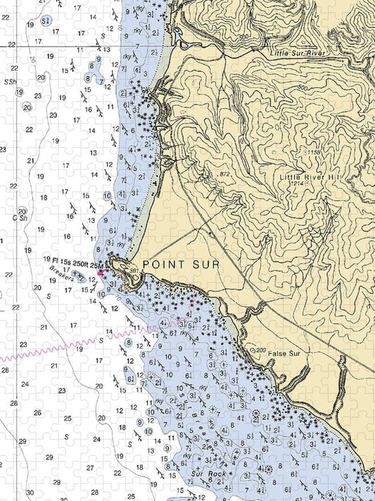 Point Sur California Nautical Chart Puzzle