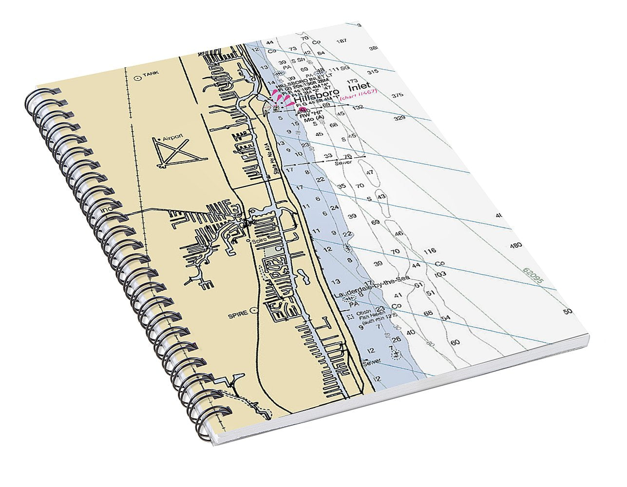 Pompano Beach-florida Nautical Chart - Spiral Notebook