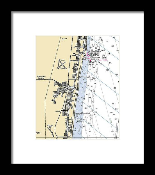 A beuatiful Framed Print of the Pompano Beach-Florida Nautical Chart by SeaKoast
