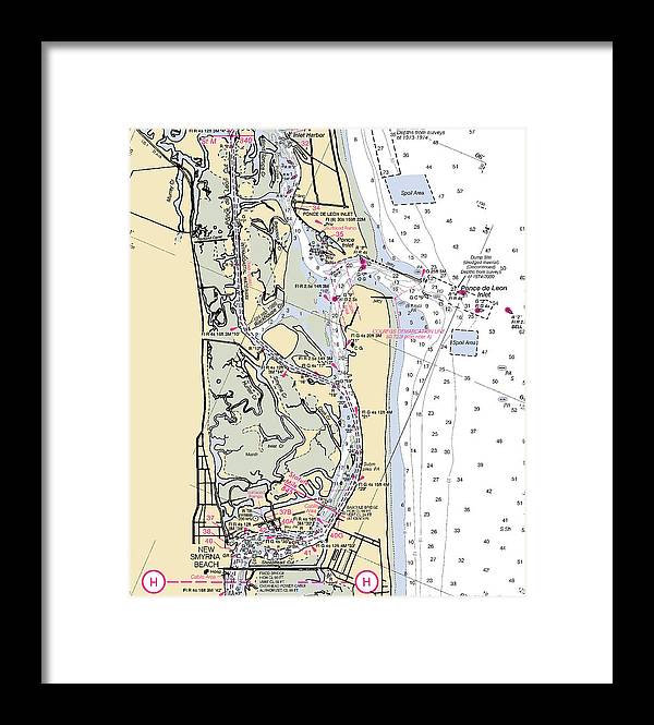 Ponce-de-leon-inlet -florida Nautical Chart _v6 - Framed Print