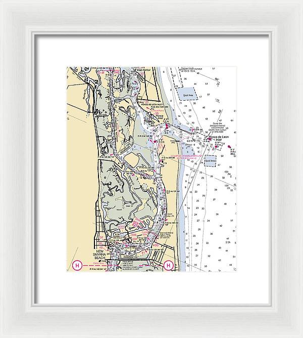 Ponce-de-leon-inlet -florida Nautical Chart _v6 - Framed Print