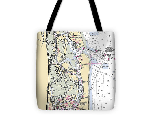 Ponce De Leon Inlet  Florida Nautical Chart _V6 Tote Bag