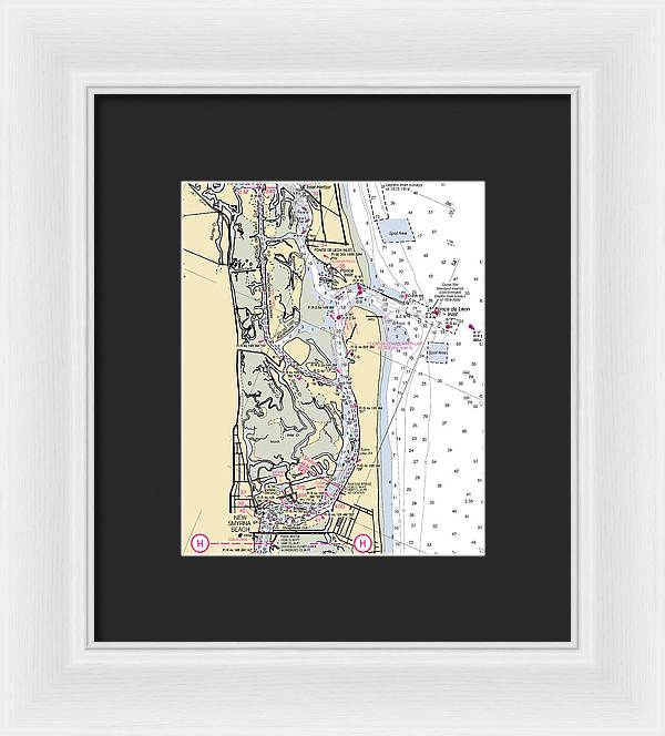 Ponce-de-leon-inlet -florida Nautical Chart _v6 - Framed Print