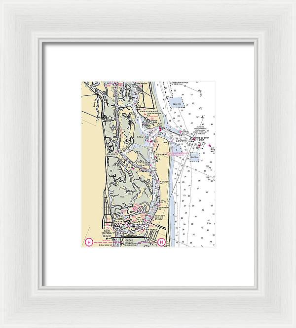 Ponce-de-leon-inlet -florida Nautical Chart _v6 - Framed Print