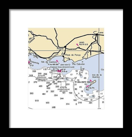 A beuatiful Framed Print of the Ponce-Puerto Rico Nautical Chart by SeaKoast