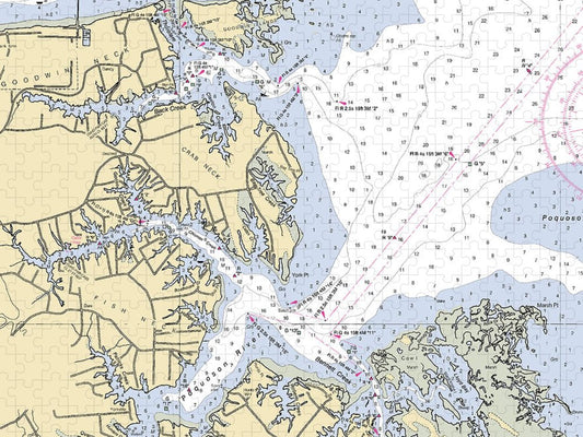 Poquoson River Virginia Nautical Chart Puzzle