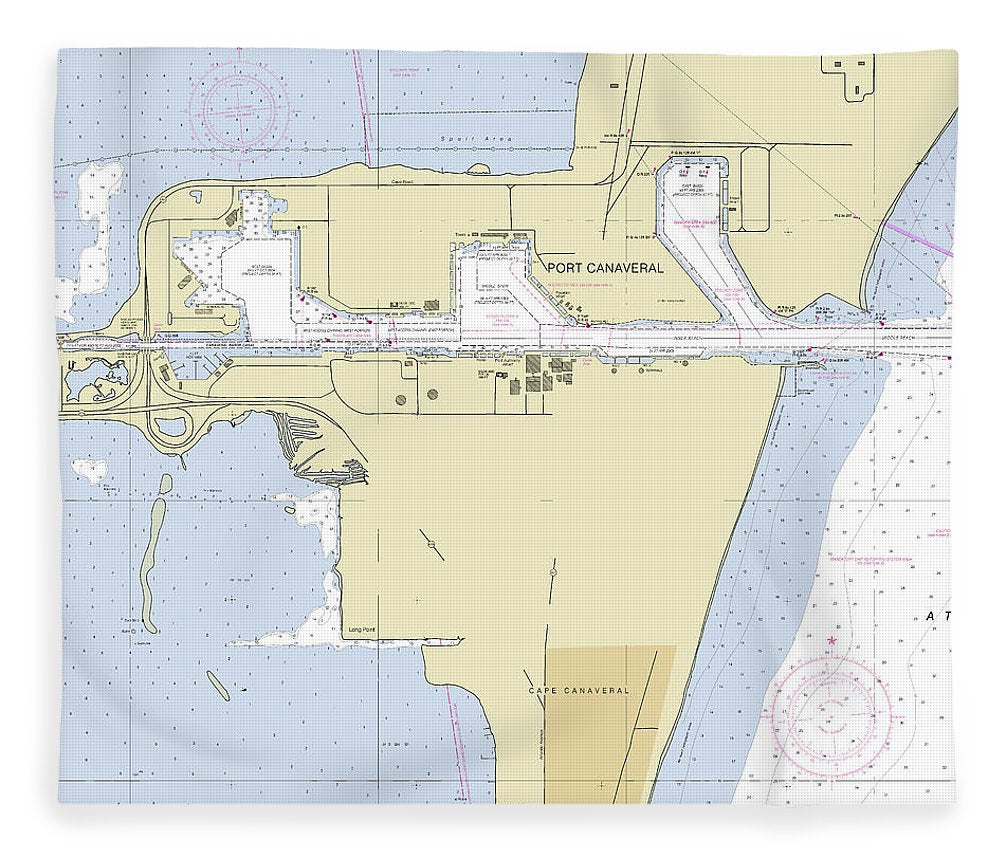 Port Canaveral Florida Nautical Chart Blanket