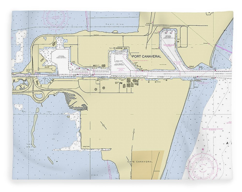 Port Canaveral Florida Nautical Chart - Blanket