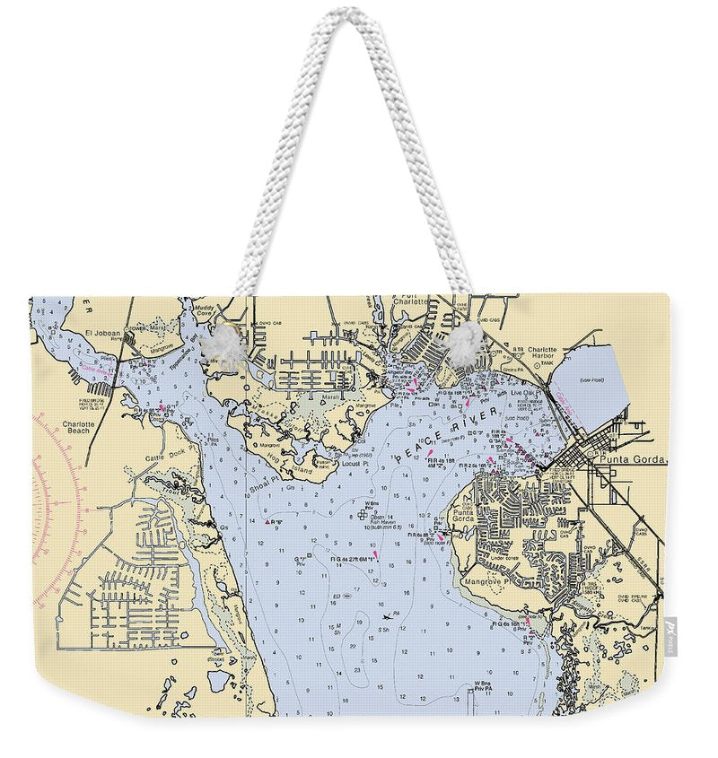 Port-charlotte-punta-gorda -florida Nautical Chart _v6 - Weekender Tote Bag