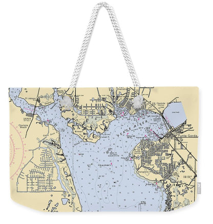 Port-charlotte-punta-gorda -florida Nautical Chart _v6 - Weekender Tote Bag