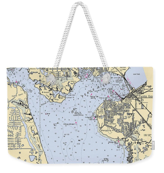 Port Charolette Punta Gorda-florida Nautical Chart - Weekender Tote Bag