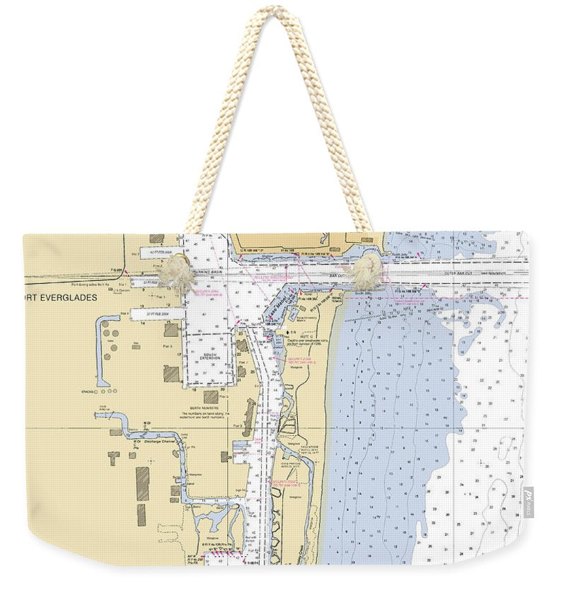 Port-everglades -florida Nautical Chart _v6 - Weekender Tote Bag