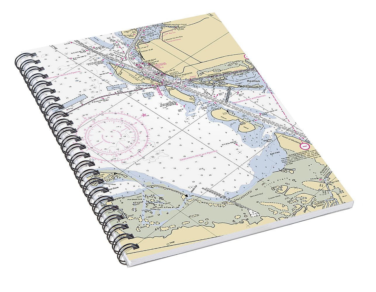 Port Ingleside-texas Nautical Chart - Spiral Notebook