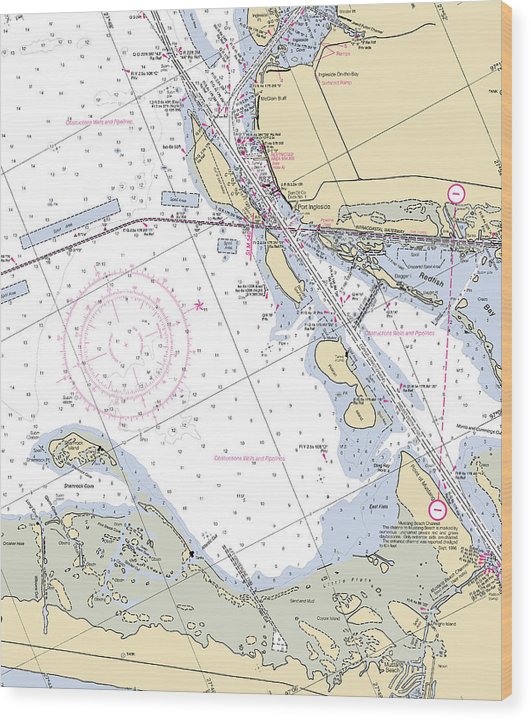 Port Ingleside-Texas Nautical Chart Wood Print
