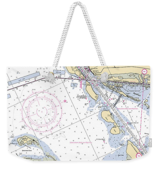 Port Ingleside-texas Nautical Chart - Weekender Tote Bag