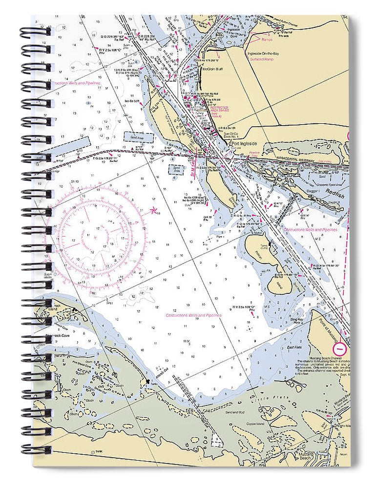 Port Ingleside Texas Nautical Chart Spiral Notebook