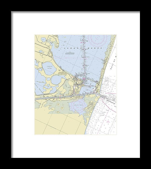 Port Isabel And Laguna Madre Texas Nautical Chart - Framed Print