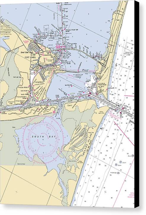 Port Isabel-texas Nautical Chart - Canvas Print