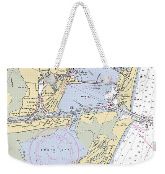 Port Isabel-texas Nautical Chart - Weekender Tote Bag