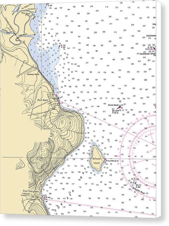 Port Kent-lake Champlain  Nautical Chart - Canvas Print