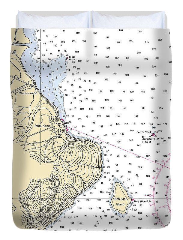 Port Kent-lake Champlain  Nautical Chart - Duvet Cover