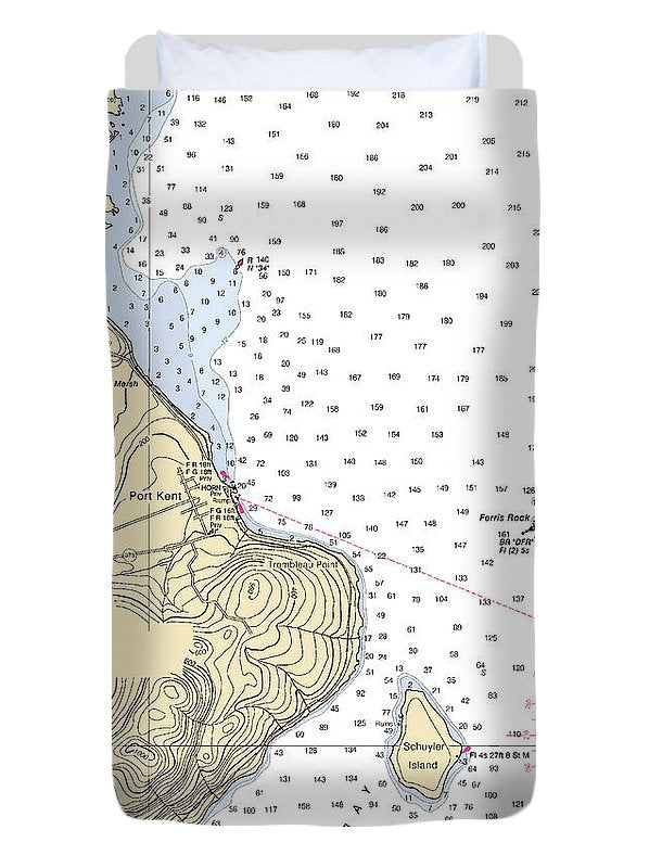 Port Kent-lake Champlain  Nautical Chart - Duvet Cover