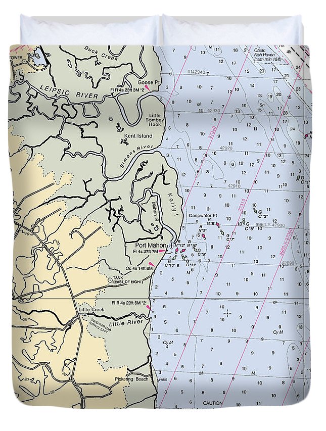 Port Mahon-delaware Nautical Chart - Duvet Cover