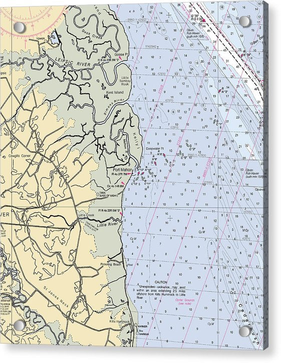 Port Mahon-delaware Nautical Chart - Acrylic Print