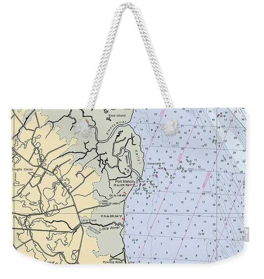 Port Mahon-delaware Nautical Chart - Weekender Tote Bag