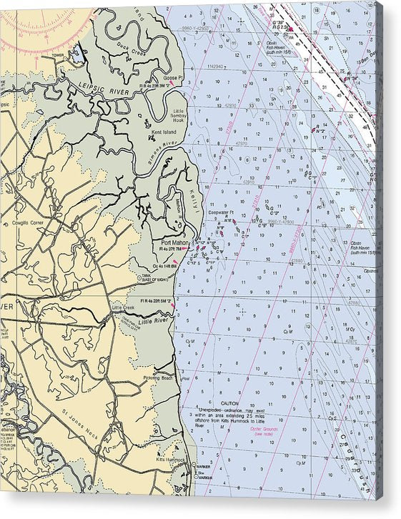 Port Mahon-Delaware Nautical Chart  Acrylic Print